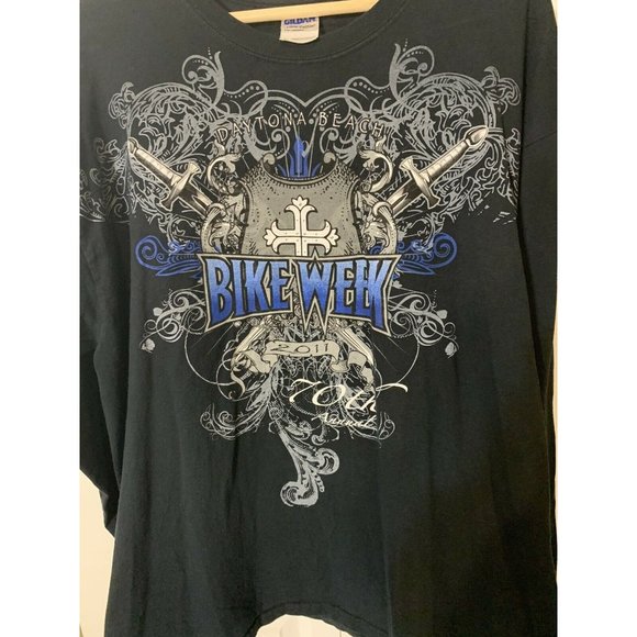 70th Annual Bike Week Daytona Beach Long Sleeve T-Shirt‎ 2011 Black Sz XL Gildan - Picture 3 of 7